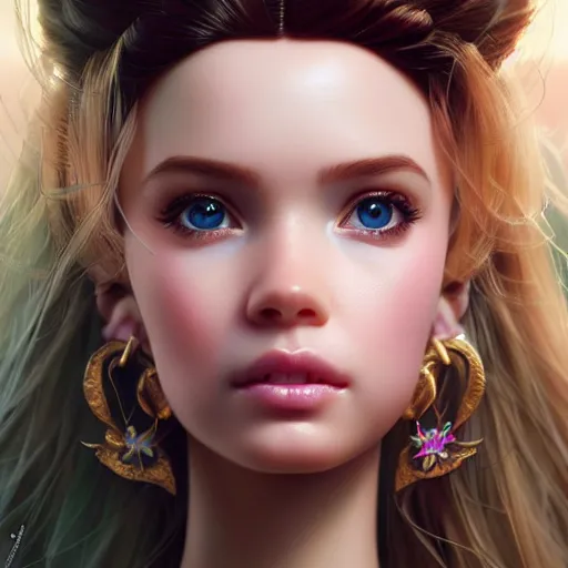 Image similar to a beautiful portrait of cute barbie ; crisp sharp focus ; ultra realistic, concept art, intricate details, stunning model, highly detailed, photorealistic, octane render, 8 k, unreal engine. art by artgerm and greg rutkowski and charlie bowater and magali villeneuve and alphonse mucha
