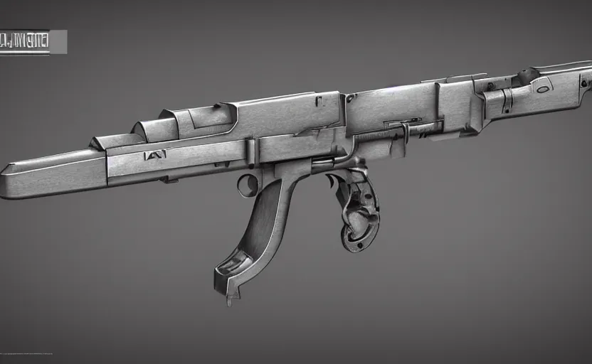 Image similar to minimalist submachine gun inspired by Tesla, studio lighting, photorealistic, highly detailed, trending on artstation, weapon concept art, weaponry concept designs, full color