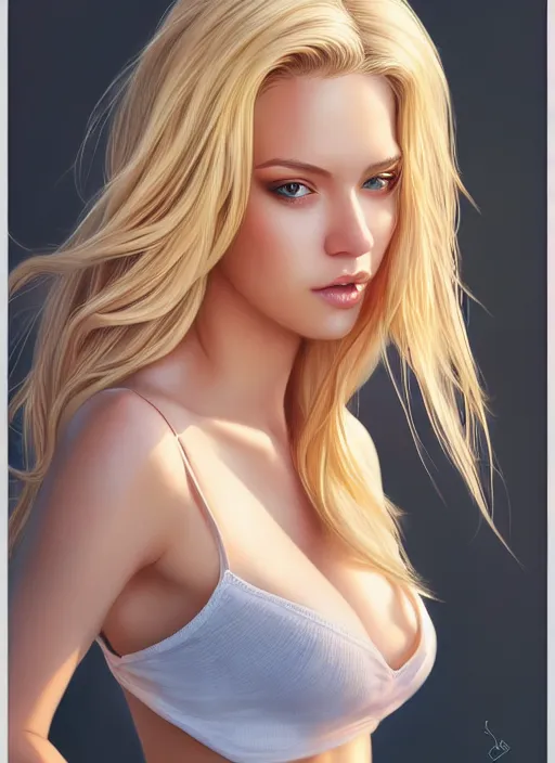 Prompt: photo of a gorgeous blonde female in the style of stefan kostic, realistic, professionally, professionally color graded, full body shot, sharp focus, 8 k high definition, insanely detailed, intricate, elegant, art by stanley lau and artgerm