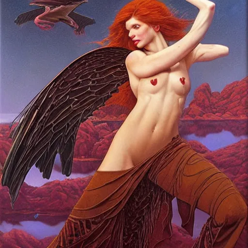 Image similar to an amazing masterpiece of art by gerald brom zendaya