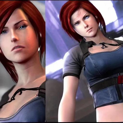 Image similar to claire redfield mixed with jill valentine