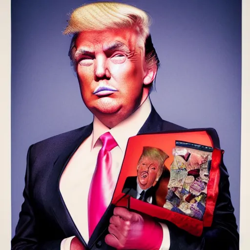 Prompt: david lachapelle portrait of donald trump in full drag