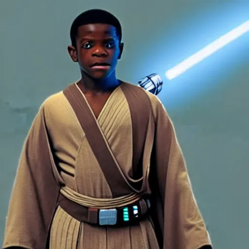 Image similar to still of vinicius junior as a padawan in star wars