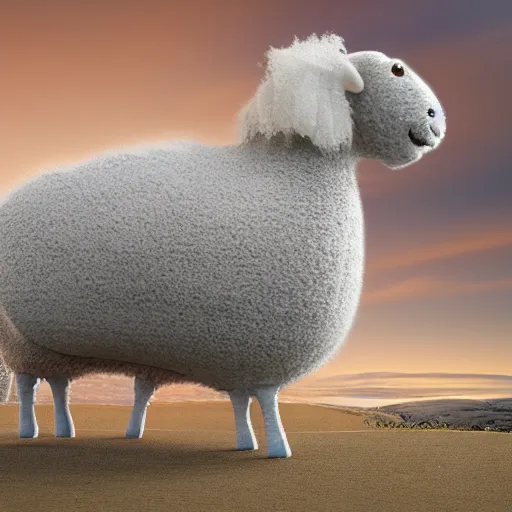 Image similar to Infinity recursion grand sheepzilla , hyperrealism, no blur, 4k resolution, ultra detailed-i