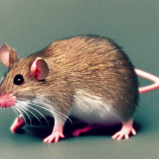 Image similar to The first electric mouse (Tonitru Rattus) discovered in nature, circa 1992, photograph