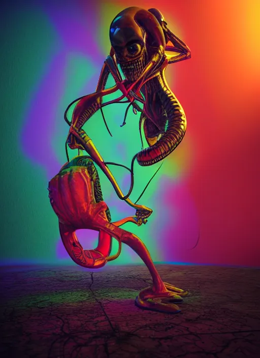 Image similar to subgenius, x - day, aliens, weird stuff, occult stuff, colorful, hyperrealism, octane render, dramatic lighting