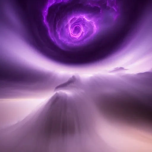 Image similar to amazing photo of a purple tornado by marc adamus, digital art, beautiful dramatic lighting