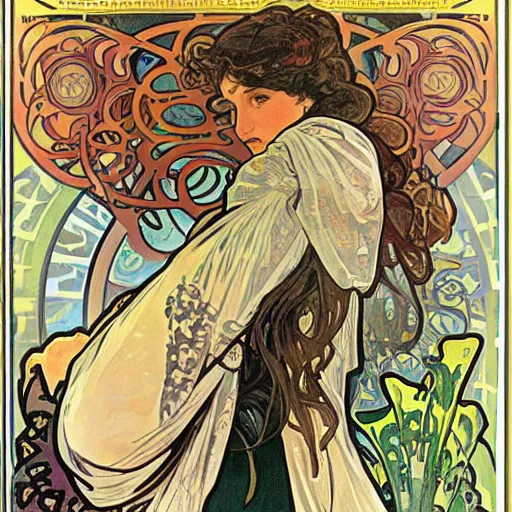 Image similar to well i'm not playing with you if you're mean by alphonse mucha