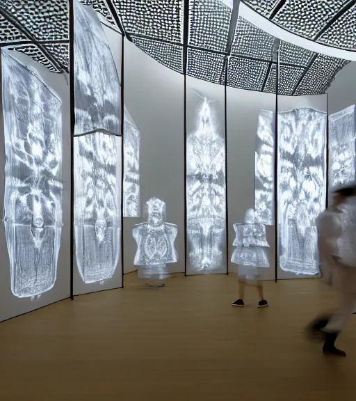 Prompt: x - ray architecture installation, art exhibition, biennale, museum, virtual