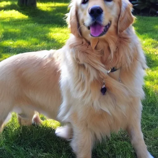 Prompt: golden retriver as king