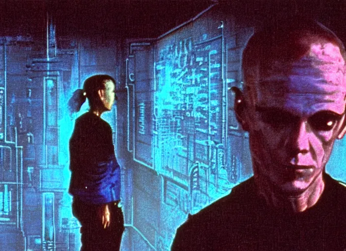 Prompt: scene from the 1 9 8 5 science fiction film neuromancer, remastered