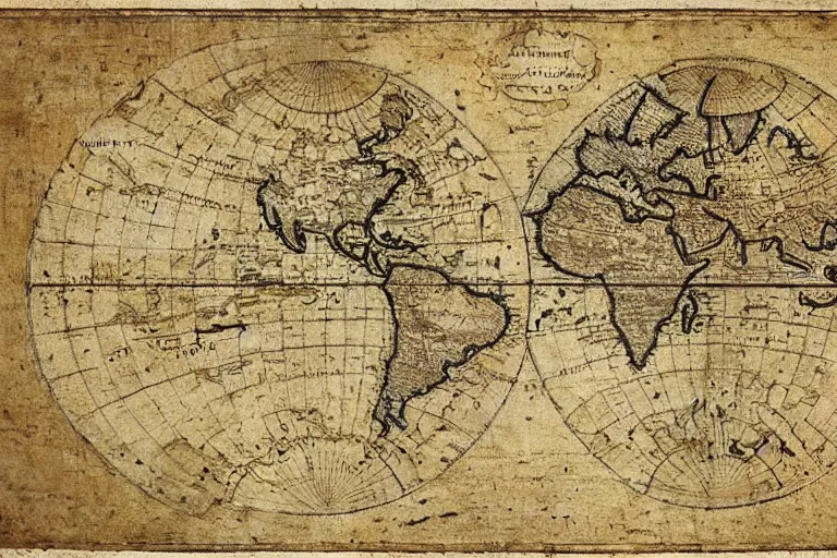 Image similar to papyrus, map of the onderworld, extremely detailed thin ancient paper by da vinci