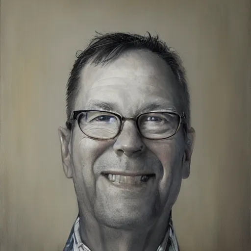 Prompt: lance van hoecke corporate portrait, professional profile photo, hyperreal photo portrait by jonathan yeo