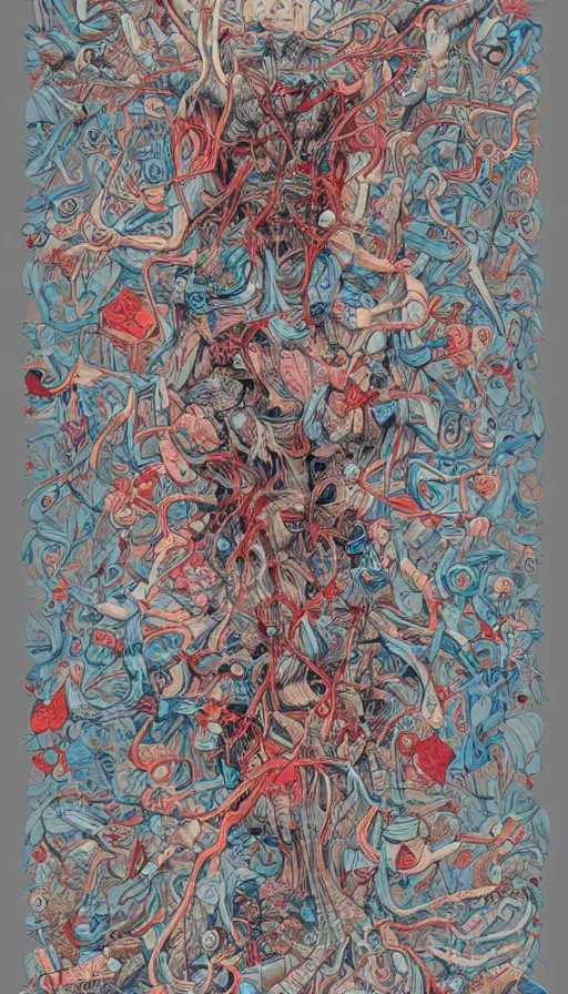 Prompt: The end of an organism, by james jean,