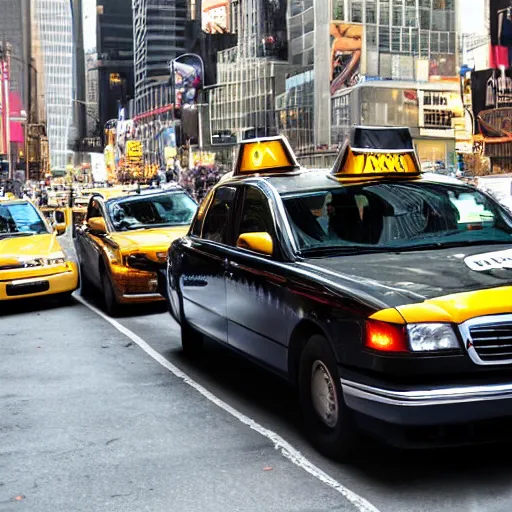 Prompt: chrome new york taxi