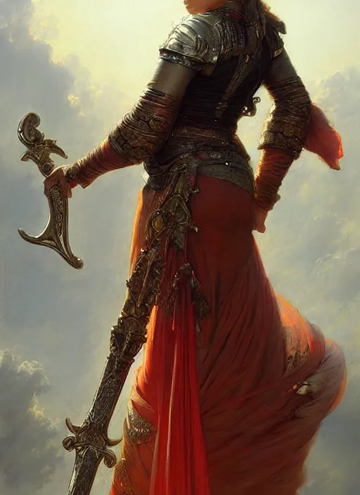 Prompt: A beautiful portrait of sword, digital art by Eugene de Blaas and Ross Tran, vibrant color scheme, highly detailed, in the style of romanticism, cinematic, artstation, Greg rutkowski