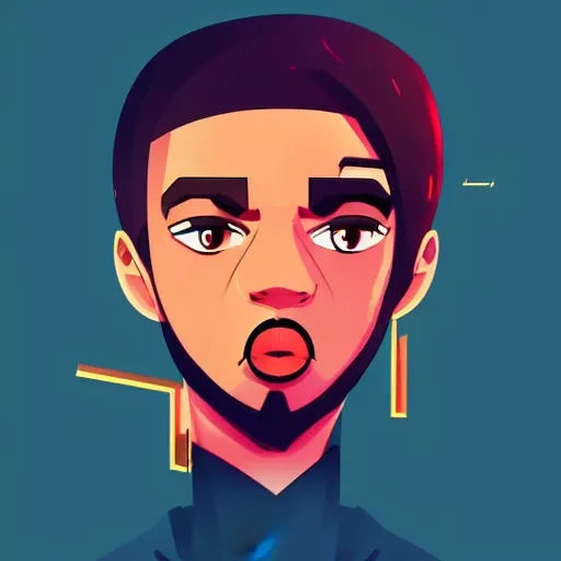 Image similar to 2 d character design, male rapper, vector art, digital art, portrait, 4 k, 8 k, sharp focus, smooth, illustration, concept art, music artist