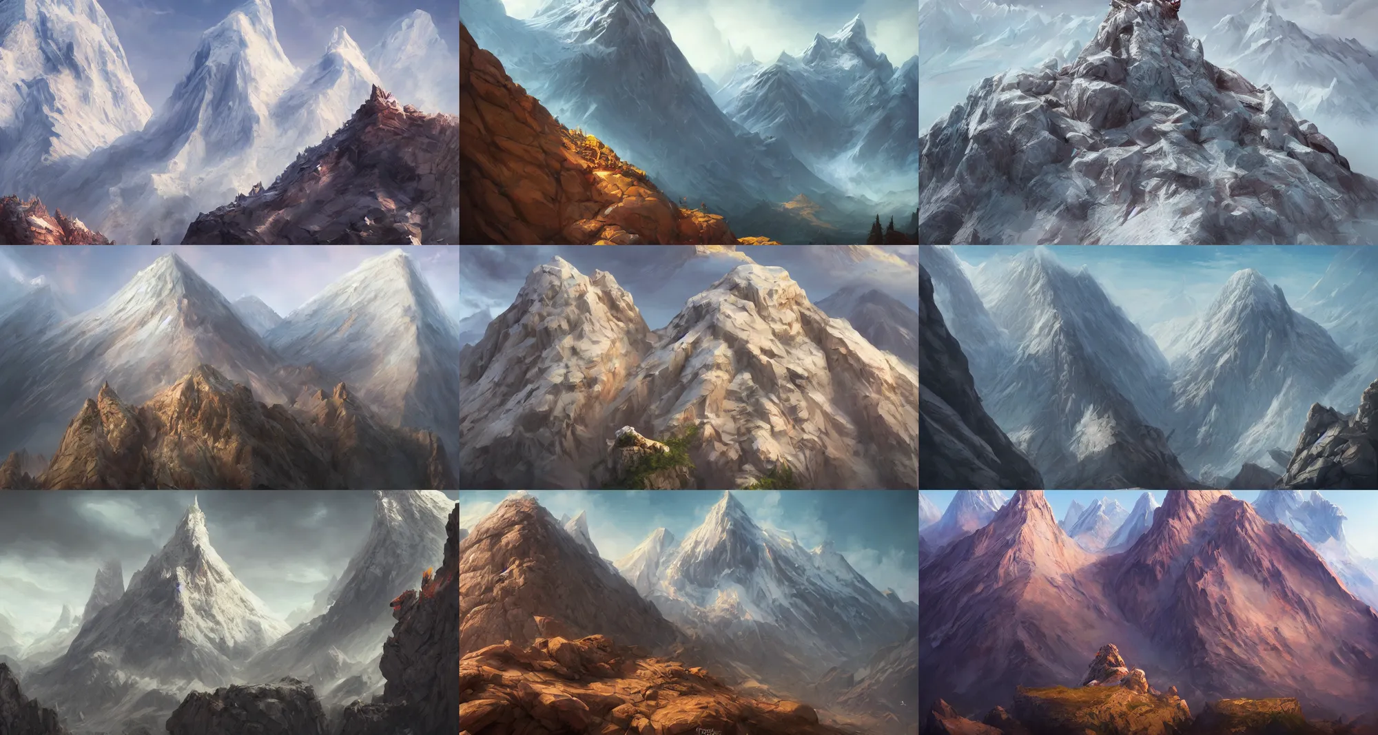 Prompt: A mountain looking like Donald Trump, concept art by Noah Bradley, Darek Zabrocki, Tyler edlin, Jordan Grimmer, Neil Blevins, James Paick, Natasha Tan, highly detailed, ultra detailed, ultra realistic, trending on artstation