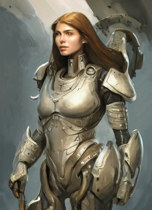 Prompt: a professional painting of a beautiful young female, clothed in military armor, olive skin, long dark hair, beautiful bone structure, symmetrical facial features, intricate, elegant, digital painting, concept art, smooth, sharp focus, illustration, from StarCraft by Ruan Jia and Mandy Jurgens and Artgerm and William-Adolphe Bouguerea