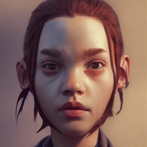 Image similar to stylized portrait of a young and strong girl by Dave McKean and Sam Weber, concept art, detailed face, digital art, octane render trending on artstation, 4k, 8k, HD