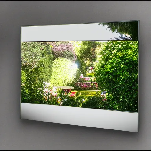 Image similar to Award Winning 85mm Photo of Photorealistic Mirror Illusion Scene in garden of Gethsemene by Kandinsky , abstract lighting