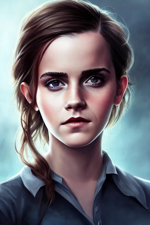 Prompt: emma watson with big eyes, beautiful eyes, blue eyes, green eyes, lovely eyes, red eyes, glowing eyes, by artgerm and greg rutkowski