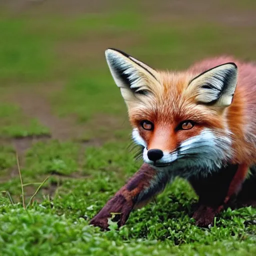 Image similar to a fox that looks like a turtle, a turtle fox hybrid