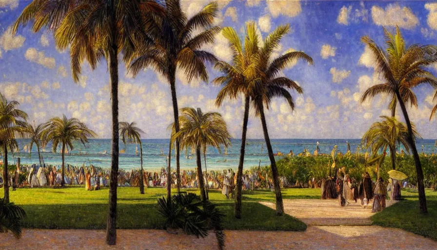 Image similar to a ultradetailed beautiful painting of the thunderstorm sky of the amazonas palace balustrade designed by jules bastien - lepage, tarsila do amaral, frank weston and gustave baumann, beach, trending on artstation, mediterranean, palm trees, sharp focus, colorful refracted sparkles and lines, soft light, 8 k 4 k