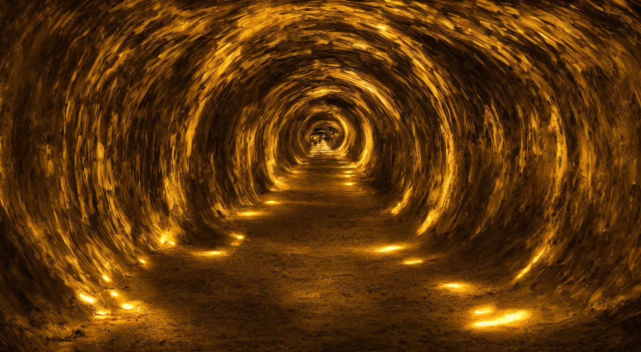 Prompt: tunnels through time illuminated by the universe, high octane, cinematic lighting 4 k