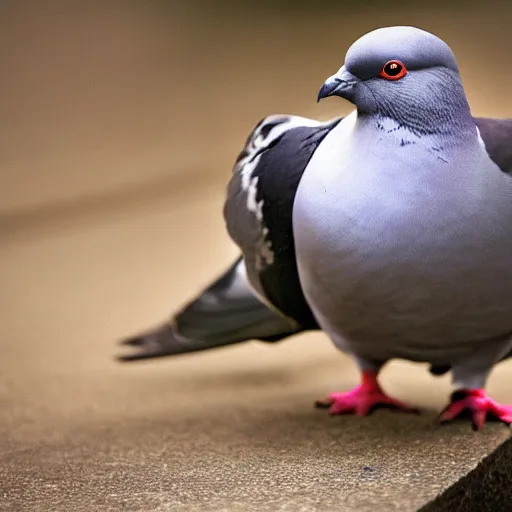 Image similar to a pigeon with a mike tyson face tattoo unreal engine