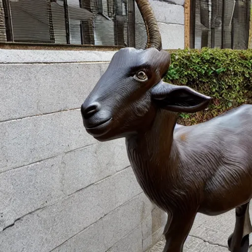 Prompt: goat statue, cyberpunk