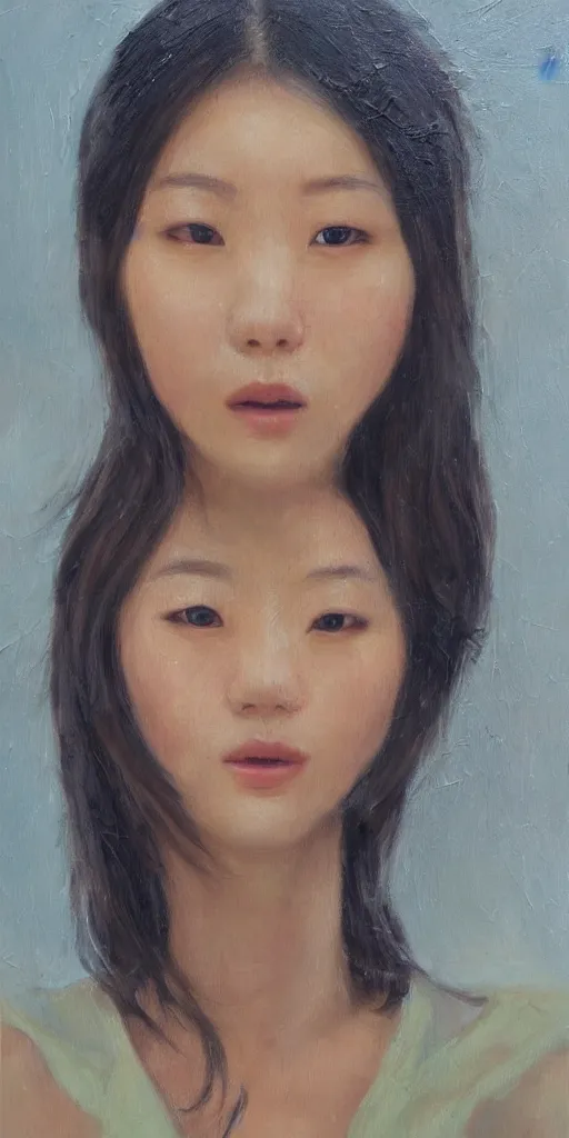 Prompt: beautiful highly detailed and expressive oil painting of a korean woman's face formed by petals, masterpiece, dynamic lighting,