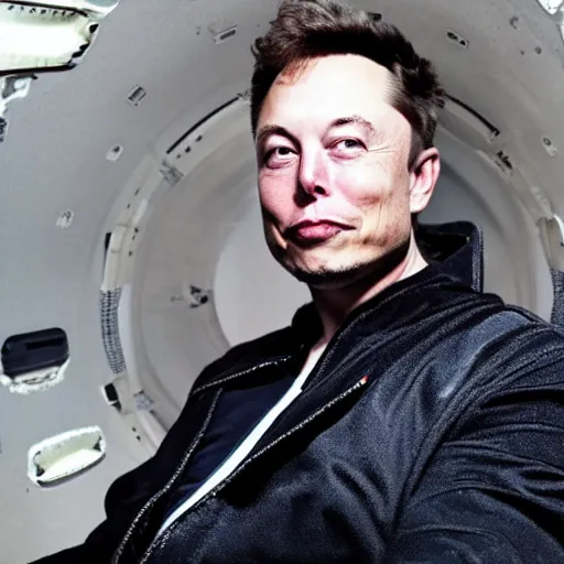 Prompt: Elon musk's lifeless body floating in the vacuum of space