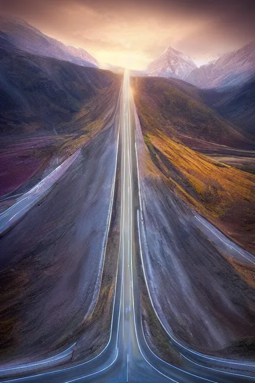 Prompt: an highway in a landscape by marc adamus