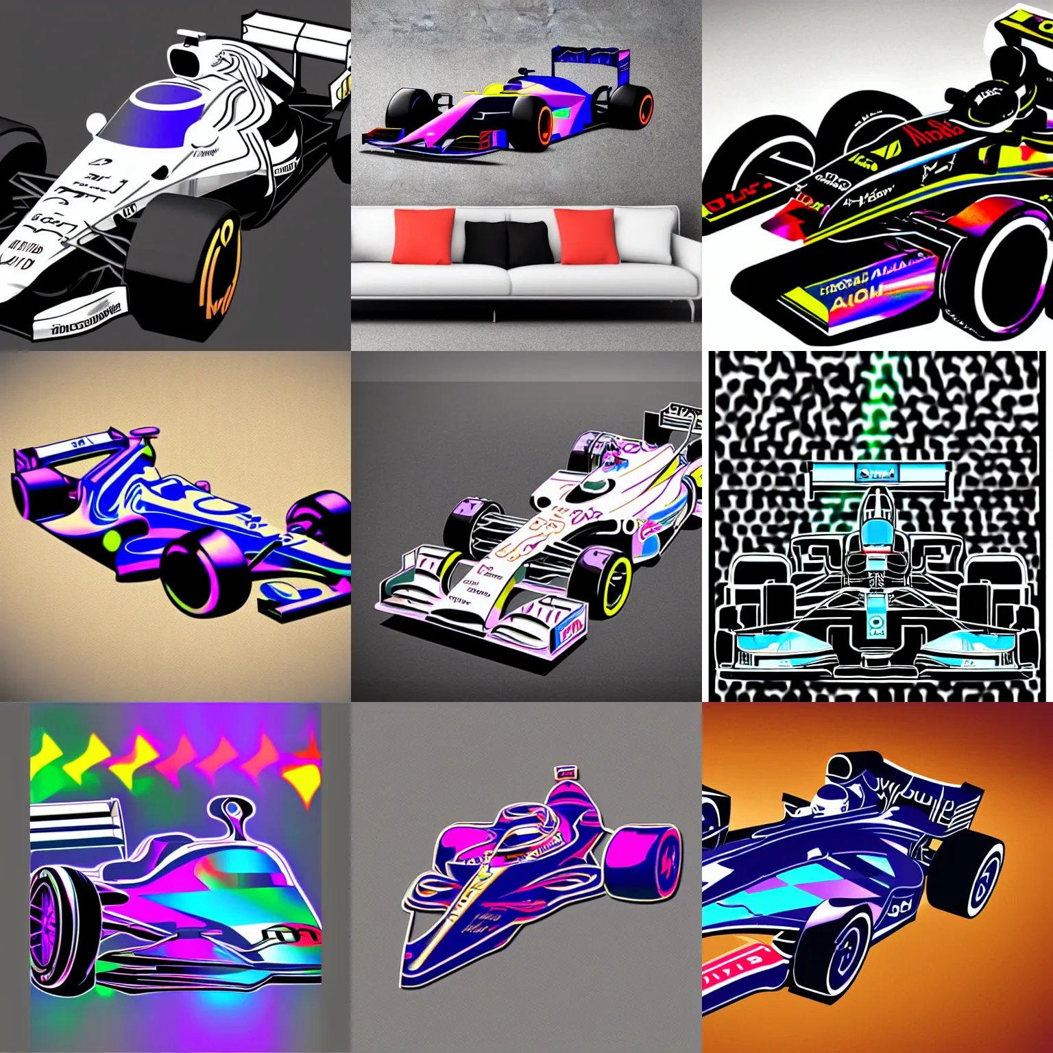 A Hologram Sticker Of A Formula 1 Car Online SVG Art Stable 