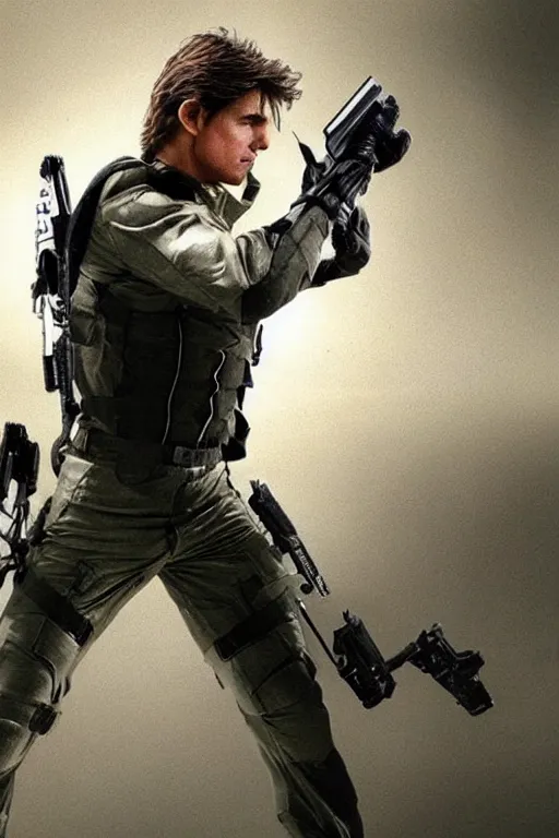 Image similar to Tom Cruise as Solid Snake