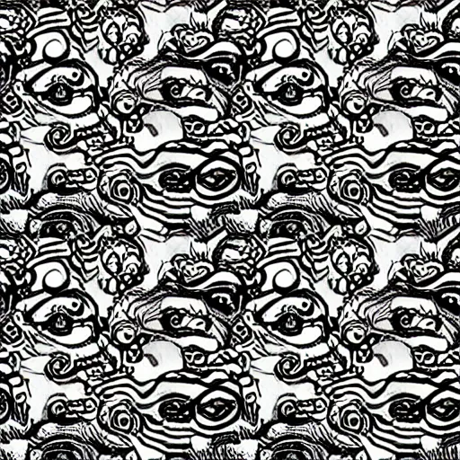 Image similar to eyes and ears seamless pattern by junji ito