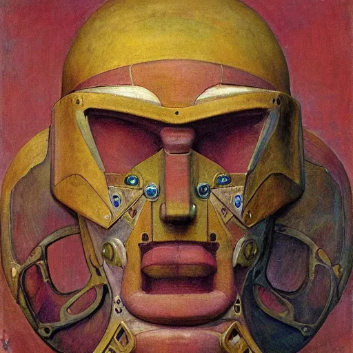 Image similar to the robot king with his bird mask, by Annie Swynnerton and Diego Rivera and Elihu Vedder, symbolist, dramatic lighting, elaborate geometric ornament, Art Brut, soft cool colors,smooth, sharp focus, extremely detailed, Adolf Wölfli and Donato Giancola