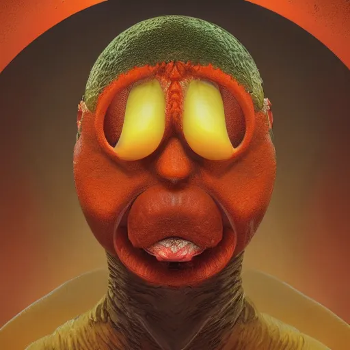 Prompt: portrait photography of a orange fruit character with a superhero cape, ultra detail, high detail, 8 k, octane render, anime, award - winning concept art by beksinski, picasso masterpiece, complimentary colors, james gilleard, bruegel, greg rutkowski, alphonse mucha, and yoshitaka amano