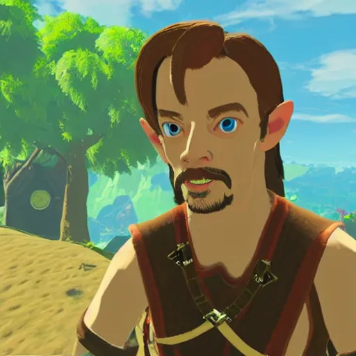 Image similar to Steve Buscemi in The Legend of Zelda Breath of the Wild