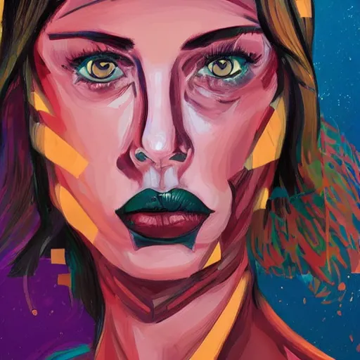 Image similar to woman portrait made out of paint, beautiful, cyborg, comic book art, time travel 🧭