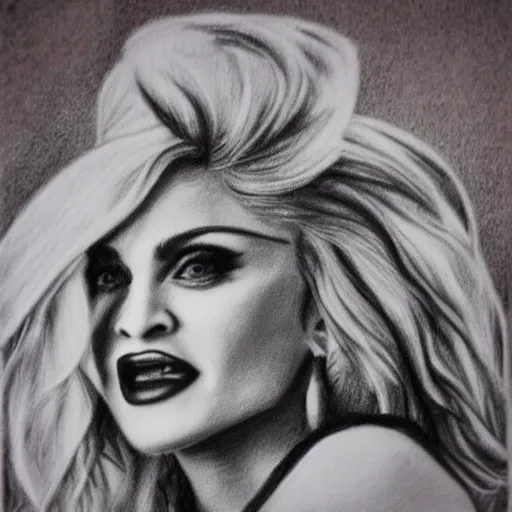 Prompt: Singer Madonna. Pencil drawing.