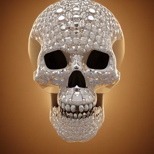 Image similar to an elegant diamond decorated skull, 8 k, cinematic lighting, soft render, symmetrical, insanely detailed, crisp, clarity, otherworldly, realistic, 8 k texture, hd, post processed, cleanup, photoshop