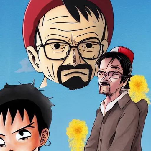 Image similar to walter white as luffy