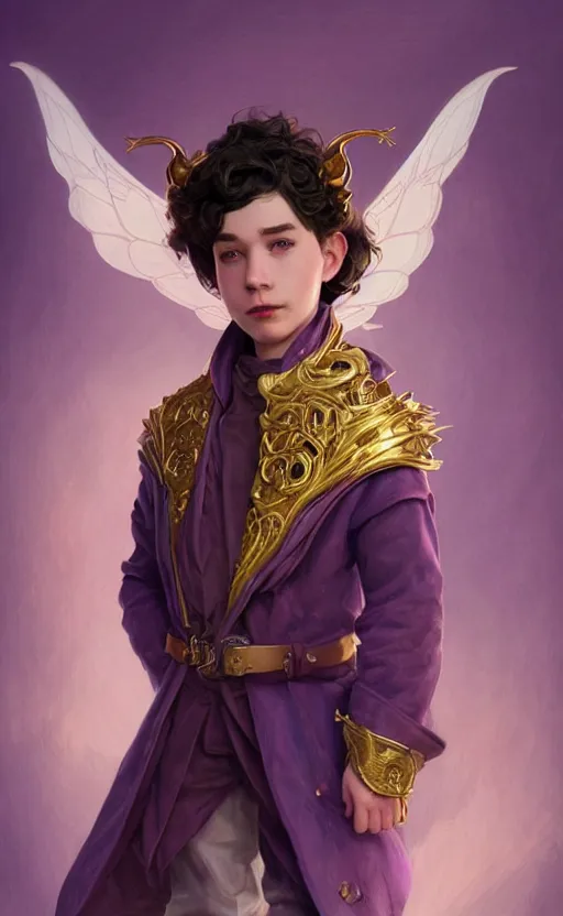 non binary halfling, wearing purple smoking jacket, | Stable Diffusion ...