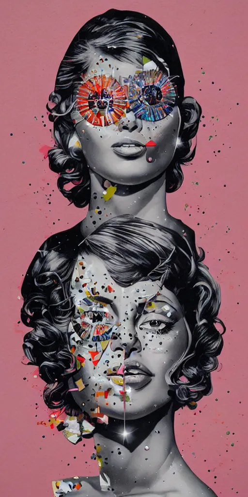 Image similar to beautiful woman being blinded by lights, 1 9 8 0's disco by sandra chevrier