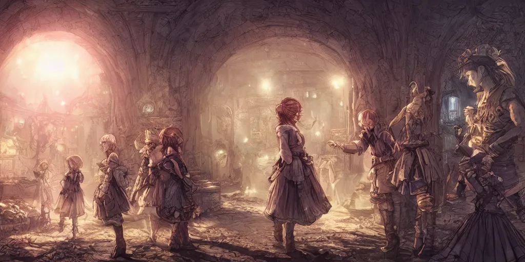 Image similar to it came as a joyous daybreak to end the long night of their captivity. ultrafine highly detailed colorful illustration, intricate linework, sharp focus, octopath traveler, final fantasy, unreal engine highly rendered, global illumination, radiant light, intricate environment