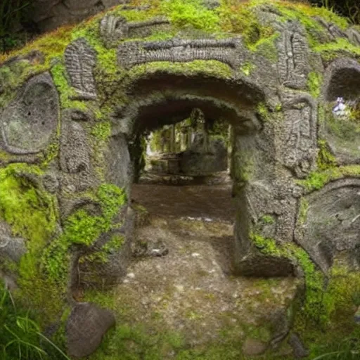 Prompt: ancient magical overgrown runestone ruins, medieval gates, mysetrious etherial mesmerizing cat eyes, extremely intricate, hyper detailed, hd, masterpiece