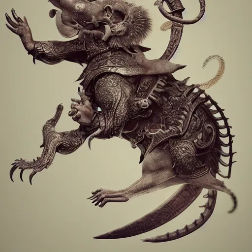 Prompt: The Chinese Zodiac sign of rat warrior, traditional Chinese textures, hyper detail, Unreal engine,Octane render, by Brooke Shaden,