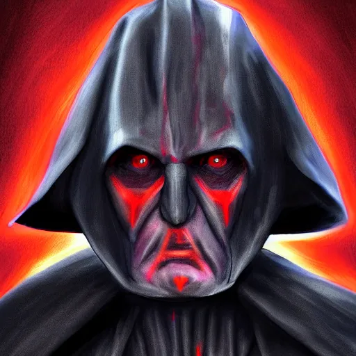 Image similar to digital painting of a dark lord of the sith, very realistic